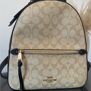 Coach Beige Signature Backpack